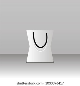 Paper bag template. Vector illustration. Mock up easy to change color