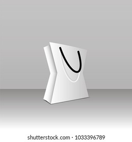 Paper bag template. Vector illustration. Mock up easy to change color