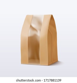 Paper bag with transparent window. Vector illustration EPS 10
