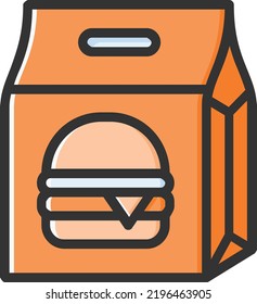 concepto de vector de bolsa de papel sobre fondo blanco. icono de ilustración aislada