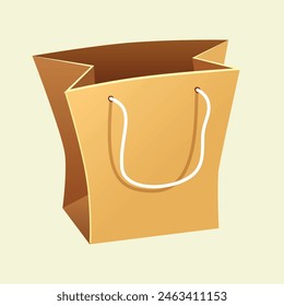 A "paper bag vector design" is a scalable digital illustration of a paper bag. This design can be resized without losing quality and is commonly used in graphic design projects, such as packaging.