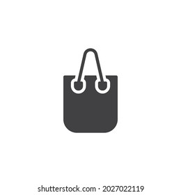 Paper bag vector icon. filled flat sign for mobile concept and web design. Shopping bag glyph icon. Symbol, logo illustration. Vector graphics