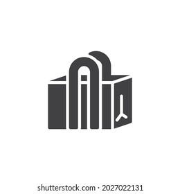 Paper bag vector icon. filled flat sign for mobile concept and web design. Shopping bag glyph icon. Symbol, logo illustration. Vector graphics