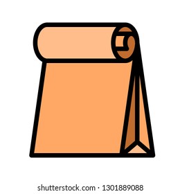 Paper bag vector illustration, filled design editable outline icon