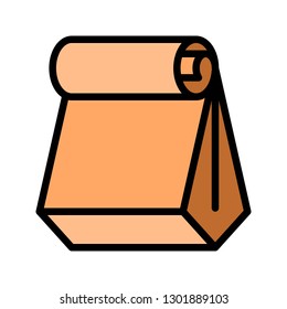 Paper bag vector illustration, filled design editable outline icon