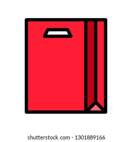 Paper bag vector illustration, filled design editable outline icon