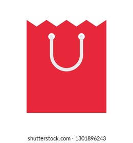 Paper bag vector illustration, flat design icon