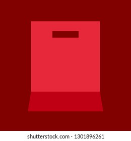 Paper bag vector illustration, flat design icon