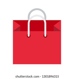 Paper bag vector illustration, flat design icon