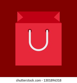 Paper bag vector illustration, flat design icon