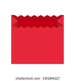 Paper bag vector illustration, flat design icon