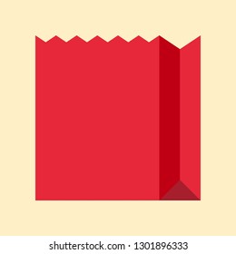 Paper bag vector illustration, flat design icon