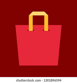 Paper bag vector illustration, flat style icon