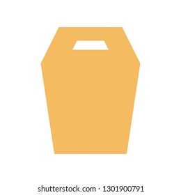 Paper bag vector illustration, flat design icon