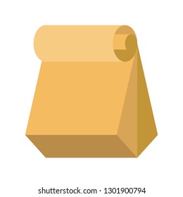 Paper bag vector illustration, flat design icon