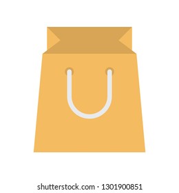 Paper bag vector illustration, flat design icon