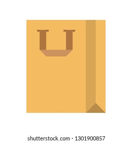 Paper bag vector illustration, flat design icon