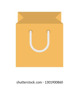 Paper bag vector illustration, flat design icon