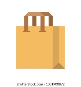 Paper bag vector illustration, flat design icon