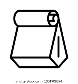 Paper bag vector illustration, line design icon