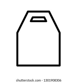 Paper bag vector illustration, line design icon