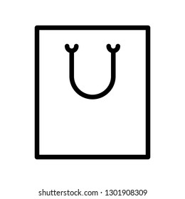 Paper bag vector illustration, line design icon