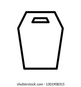 Paper bag vector illustration, line design icon