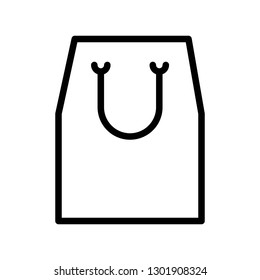 Paper bag vector illustration, line design icon
