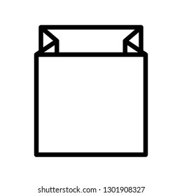 Paper bag vector illustration, line design icon