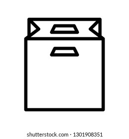 Paper bag vector illustration, line design icon