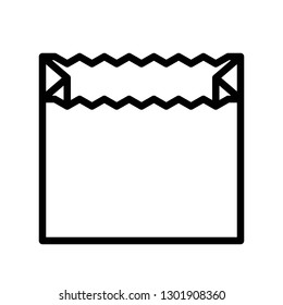Paper bag vector illustration, line design icon