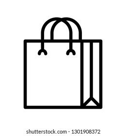 Paper bag vector illustration, line design icon