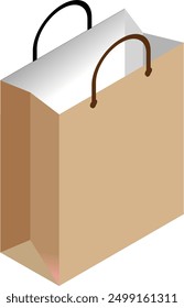 Paper bag vector illustration, plain bag for mock up design, shoppingbag blank