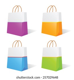 paper bag vector illustration in two color