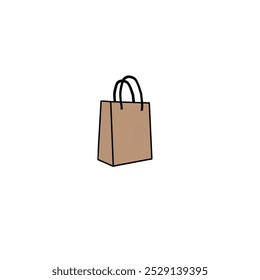 Ilustración vectorial de la bolsa de papel, bolso marrón aislado, bolso de la Vertical de papel para el diseño de la maqueta, marca su logotipo, Vector del bolso de compras, símbolo de la venta