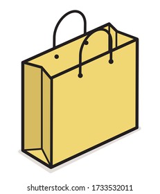 bolsa de papel / vector e ilustrador, aislado en fondo blanco