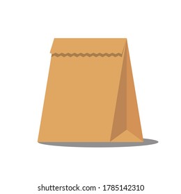 vector de bolsa de papel aislado en fondo blanco