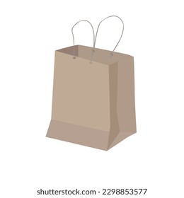 Paper bag vector isolated on white background. Paper bag clipart. Paper waste. Paper garbage.