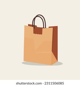 Paper bag vector isolated on white