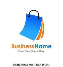 Paper bag vector logo template. Suitable for business, web, online shop and art