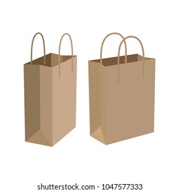 Paper bag vector mock up.
Realistic shopping bag illustration.