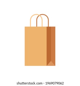 Paper bag vector. Paper bag on white background.