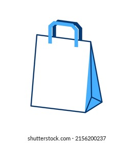 Paper bag vector. Paper bag on white background. Paper bag icon.