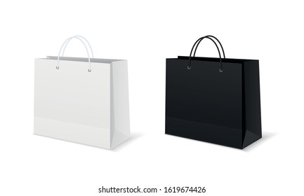 Paper bags. Empty cardboard packet on white background.
