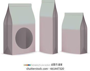 Paper bags for food packaging.vector