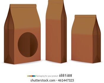 Paper bags for food packaging.vector