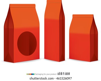 Paper bags for food packaging.vector