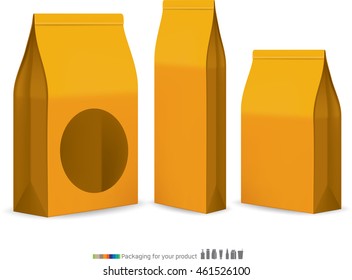 Paper bags for food packaging.vector