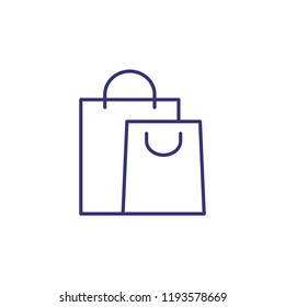 Paper bags line icon. Shopaholic, sale, purchase. Shopping concept. Vector illustration can be used for topics like retail, consumerism, commerce