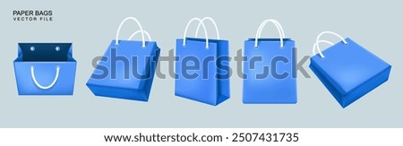 paper bags object vector design, shopping and sale concept